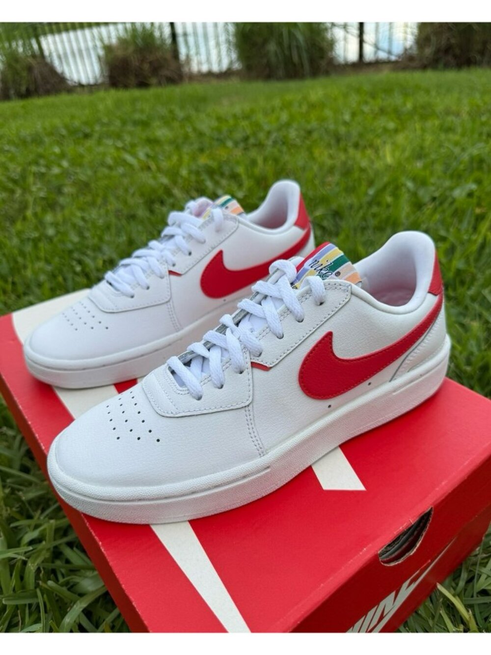 6.5 WOMEN'S NIKE COURT BLANC WHITE / POLLEN RISE CI0808-103 SNEAKERS